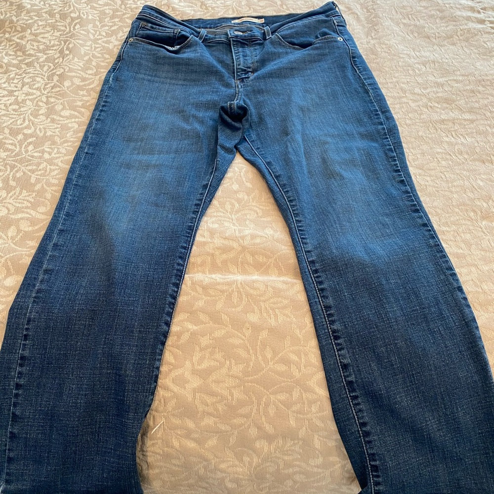 Blue Straight Leg Jeans